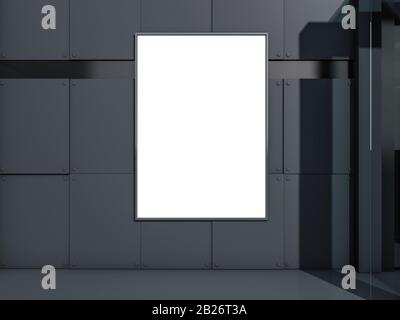 Weiße leere Bilderrahmen mockup über Hintergrund. 3D-Rendering Stockfoto