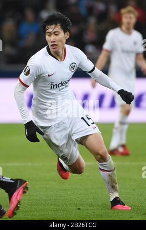 Daichi Kamada (Frankfurt), 28. FEBRUAR 2020 - Fußball/Fußball: UEFA Europa League Round 32 Spiele zwischen dem FC Red Bull Salzbur 2-2 Eintracht Frankfurt in der Red Bull Arena in Salzburg, Österreich. (Foto von Itaru Chiba/AFLO) Stockfoto