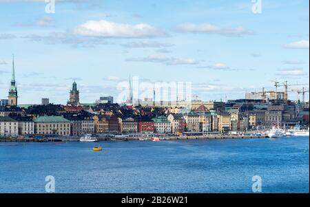 April 22, 2018. Stockholm, Schweden. Panorama der Altstadt von Stockholm, in klares Wetter. Stockfoto