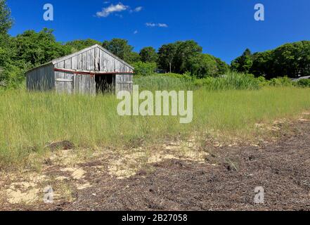 Altes Bootshaus am Cape Cod Stockfoto