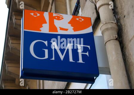 Das Logo der Marke/ das Logo der Marke "GMF", Paris, Frankreich/ Frankreich (nur für redigationelle Verendung. Keine Werbung. Referenzdatenbank: HTTP Stockfoto