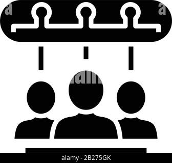 Schwarzes Symbol für Hörsprache, Konzeptabbildung, Vektor-Flachsymbol, Glyph-Zeichen. Stock Vektor