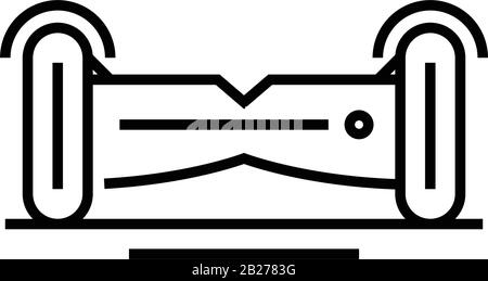 Segway-Liniensymbol, Konzeptzeichen, Konturvektorabbildung, lineares Symbol. Stock Vektor