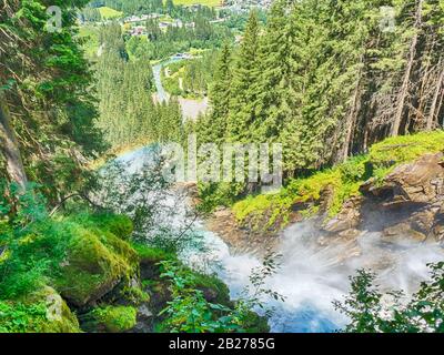 Krimmler Wasserfälle (Krimmler Wasserfalle) im Nationalpark Hohe Tauern, Österreich Stockfoto