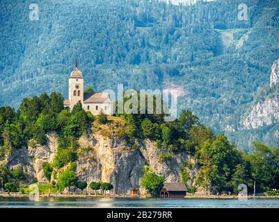 Kapelle in Traunkirchen und Traunsee, Oberösterreich Stockfoto