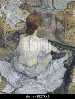 Rousse (La Toilette) (1889) Gemälde von Henri de Touloure-Lautrec - Sehr hohe Auflösung und hochwertige Bilder Stockfoto