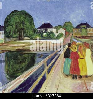 Mädchen auf der Brücke (1902) Gemälde von Edvard Munch - Sehr hohe Auflösung und hochwertige Bilder Stockfoto