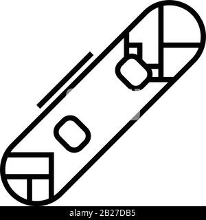 Symbol für Snowboardlinie, Konzeptschild, Konturvektorabbildung, lineares Symbol. Stock Vektor