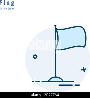 Markierungssymbole gesetzt, Erfolgssymbol, Meilensteinsymbol, Wettbewerbssymbol, Geschäftsmeilenstein, dünne Linie bearbeitbare Kontur Stock Vektor