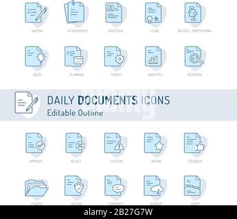 Dokumentsymbol, Business-Services, Bewertung, Vertrag, Recht, Corporate Business, Vereinbarung, Veröffentlichung, Schulung, Compliance, FAQ, Dokument Stock Vektor