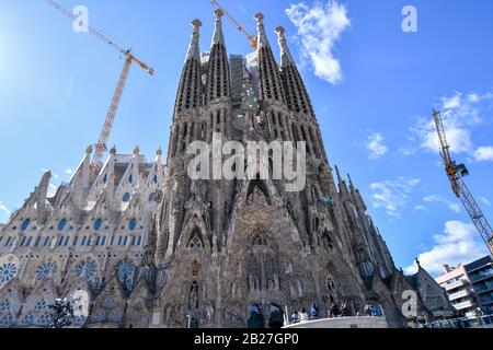 Barcelona España la sagrada familia de GAUDI 2020/01/ Stockfoto