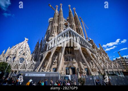 Barcelona España la sagrada familia de GAUDI 2020/01/ Stockfoto