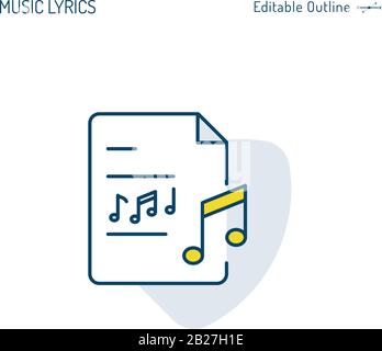 Lyrics Icon, Songwriter, Karaoke, Drehbuch, Gesang, Musikaufnahme, Audioaufnahme, Musiknotizen, Unterhaltung, Kunstkultur, Dokument, Datei Stock Vektor