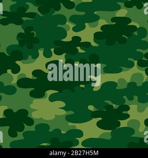 Bunte nahtlose Muster von Forest Camouflage. Khaki Textur. Einfache flache Vector Illustration. Für die Gestaltung von Stoff, Geschenkpapier, Abdeckungen, Web Stock Vektor