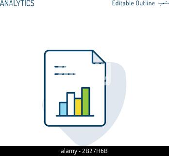 Symbol Bericht, Symbol Analyse, Statistiken für Unternehmensforschung, Marktforschung, Symbol Dokument, Unternehmensdienstleistungen, Geschäftsunterlagen, Stock Vektor
