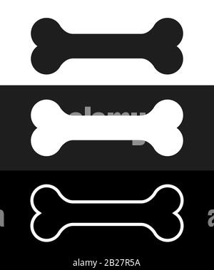 Hund flach und Linie Symbol Knochen. Vektor Stock Vektor