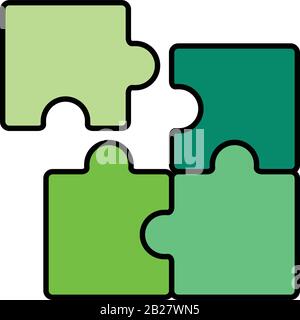 Puzzle-Symbol, Teamwork-Symbol, Match, Puzzle-Stücke-Symbol, Verbindung, Koordination, Teambildung, Zusammenarbeit, Problemlösung, Verständnis Stock Vektor