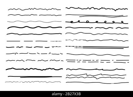 Skizze unterstreicht Vektor. Handschriftliche Markerlinie. Vektorgrafiken Stock Vektor