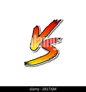 Symbolkampf oder gegen Konkurrenz im Vergleich zur Vektordarstellung. Stock Vektor