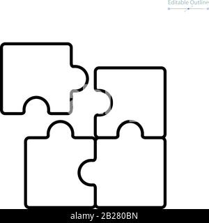 Puzzle-Symbol, Teamwork-Symbol, Match, Puzzle-Stücke-Symbol, Verbindung, Koordination, Teambildung, Zusammenarbeit, Problemlösung, Verständnis Stock Vektor