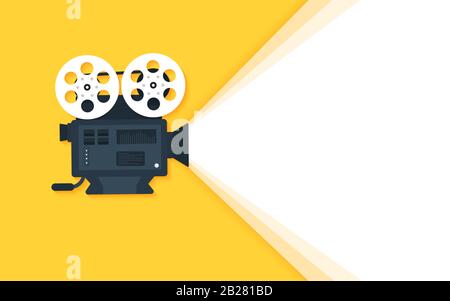 Filmzeitkonzept. Kino-Banner-Design Stock Vektor