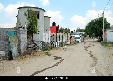 Ländliches Gebiet in Acolman Mexiko. Stockfoto