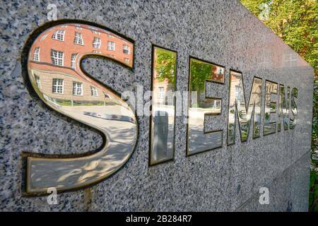 Logo, Siemens AG, Nonnendammallee 101, Siemens-Stadt, Berlin, Deutschland Stockfoto