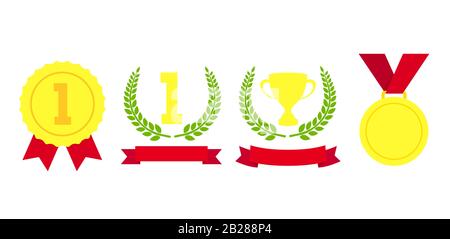 Symbol für die Sammlung von Vector Awards. Symbol für den Sport- oder Business-Success-Award Stock Vektor