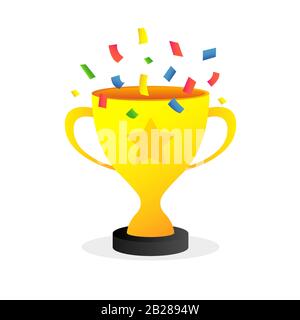 Vektorsymbol für den goldenen Pokal des Trophy-Gewinners Stock Vektor