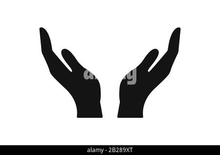 Symbol "Vector Protecting Hands". Gekuppelte Hände Stock Vektor