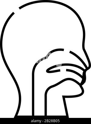 Rhinopharynx Strukturliniensymbol, Konzeptzeichen, Konturvektorabbildung, lineares Symbol. Stock Vektor