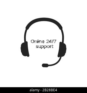 Flaches Symbol für das Support-Vektor-Logo rund um die Uhr Stock Vektor