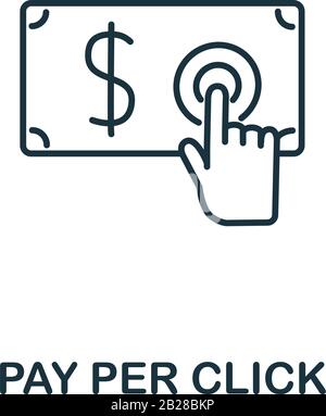 Pay Per Click-Symbol aus der digitalen Marketing-Sammlung. Einfaches Linienelement Pay Per Click Symbol für Vorlagen, Webdesign und Infografiken Stock Vektor