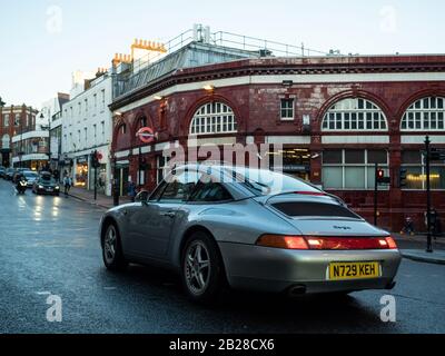 Porsche 911-Wagen in Hampstead London. Stockfoto