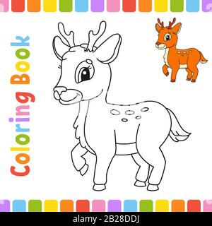 Malbuch für Kinder. Fröhlichen Charakter. Vector Illustration. Cute Cartoon Stil. Fantasy Seite für Kinder. Schwarze Kontur Silhouette. Isoliert auf Stock Vektor