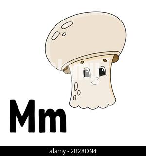 Lustige Alphabet. ABC Flash Karten. Cartoon cute Zeichen auf weißem Hintergrund. Für Kinder Bildung. Die Entwicklung Arbeitsblatt. Lernen Buchstaben. Vect Stock Vektor