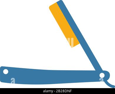 Gerade Rasiermesser-Symbol. Flaches kreatives Element aus der kollektion "barber Shop Icons". Farbiges gerades Rasierer-Symbol für Vorlagen, Webdesign und Software Stock Vektor