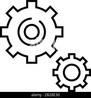 Einstellungen Gruppensymbol, Konzeptzeichen, Konturvektorabbildung, lineares Symbol. Stock Vektor