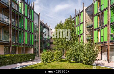 Le Albere Wohnviertel von Trient entworfen von dem berühmten italienischen Architekten Renzo Piano, Jahr 2013. Stockfoto