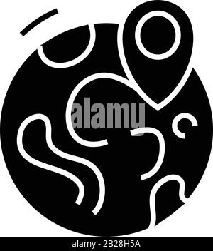 GLOBE-Symbol, Konzeptabbildung, Vektor-Flachsymbol, Glyph-Zeichen. Stock Vektor