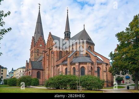 St. Petri kyrka. Älteste Kirche in Malmö, 14. Jahrhundert Backsteingotik, Schweden Stockfoto