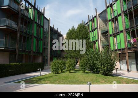 Le Albere Wohnviertel von Trient entworfen von dem berühmten italienischen Architekten Renzo Piano, Jahr 2013. Stockfoto