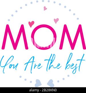 "Happy Mother's Day Greeting Vector Illustration" für jedes Design mit arabischer Kalligraphie, auf englisch übersetzt "Happy Mothers Day" Stock Vektor
