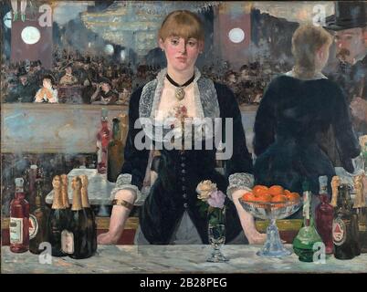 Eine Bar im Gemälde Folies-Bergère (1882) von Édouard Manet - Sehr hohe Auflösung und hochwertige Bilder Stockfoto