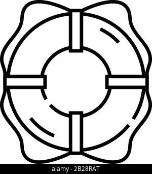 Symbol für Bergungslinie, Konzeptzeichen, Konturvektorabbildung, lineares Symbol. Stock Vektor