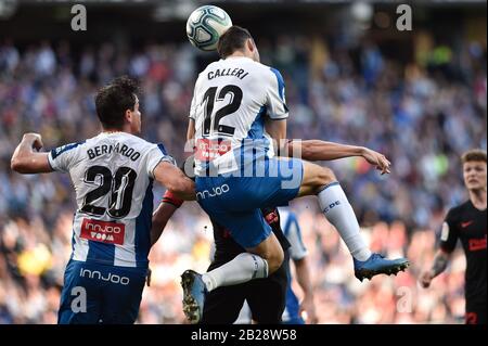 Cornella Del Llobregat, Spanien. März 2020. Barcelona, SPANIEN - 1. MÄRZ: Calleri von RCD Espanyol beim Ligaspiel zwischen RCD Espanyol und Atletico de Madrid im RCD-Stadion am 01. März 2020 in Barcelona, Spanien. Kredit: Dax Images / Alamy Live News Stockfoto