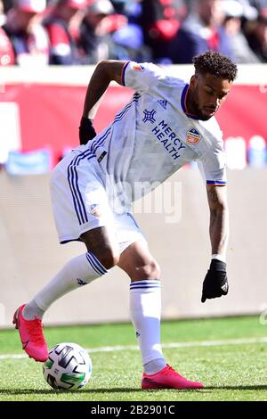 Harrison, New Jersey, USA. März 2020. FC Cincinnati Forward JÃoeRGEN LOCADIA (10) Untätigkeit in der Red Bull Arena in Harrison New Jersey New York besiegt Cincinnati 3 zu 2 Credit: Brooks Von Arx/ZUMA Wire/Alamy Live News Stockfoto