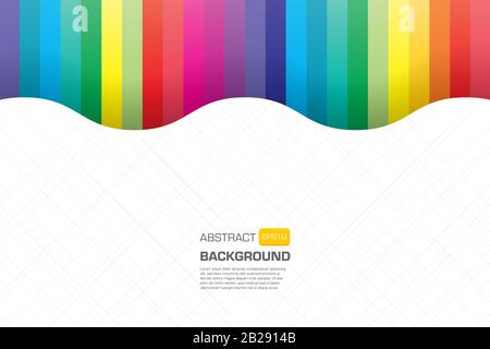 Geometrisches, farbenfrohes Linienpapier mit durchgeschnittenes Hintergrunddesign Stock Vektor