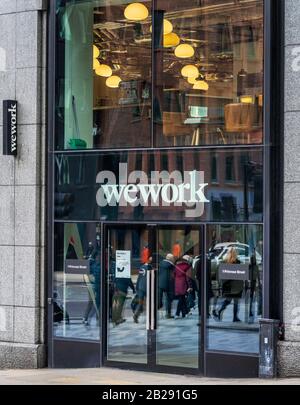 WeWork-Büros in London am Bishopsgate im City of London Financial District. Stockfoto