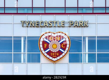 Tynecastle Stadium, Heimstadion des Fußballclubs Heart of Midlothian, Edinburgh, Schottland, Großbritannien. Stockfoto